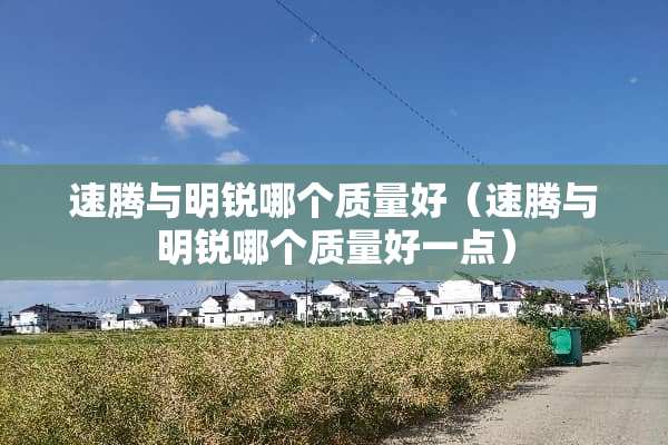 速腾与明锐哪个质量好（速腾与明锐哪个质量好一点）