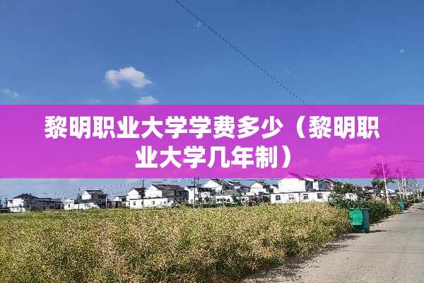 黎明职业大学学费多少（黎明职业大学几年制）
