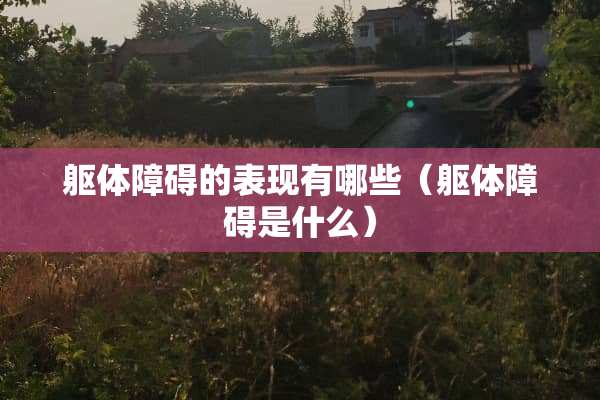 躯体障碍的表现有哪些（躯体障碍是什么）