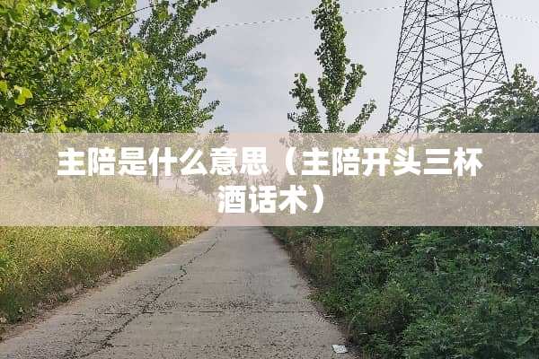 主陪是什么意思（主陪开头三杯酒话术）
