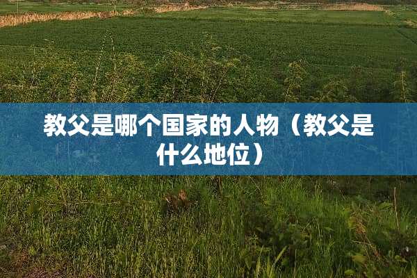 教父是哪个国家的人物（教父是什么地位）