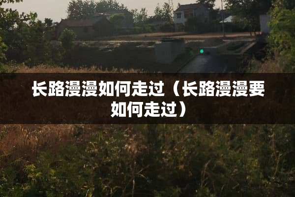 长路漫漫如何走过（长路漫漫要如何走过）