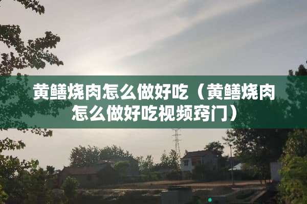 黄鳝烧肉怎么做好吃（黄鳝烧肉怎么做好吃视频窍门）