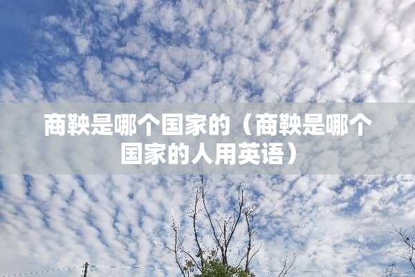 商鞅是哪个国家的（商鞅是哪个国家的人用英语）