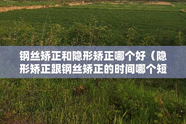 钢丝矫正和**矫正哪个好（**矫正跟钢丝矫正的时间哪个短一点）