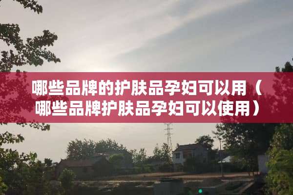 哪些品牌的护肤品孕妇可以用（哪些品牌护肤品孕妇可以使用）