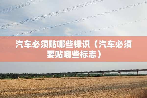 汽车必须贴哪些标识（汽车必须要贴哪些标志）