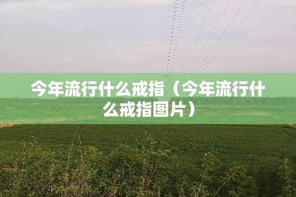 今年流行什么戒指（今年流行什么戒指图片）