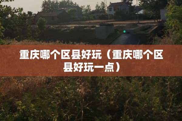 重庆哪个区县好玩（重庆哪个区县好玩一点）
