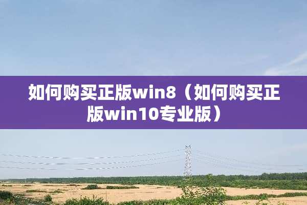 如何购买正版win8（如何购买正版win10专业版）
