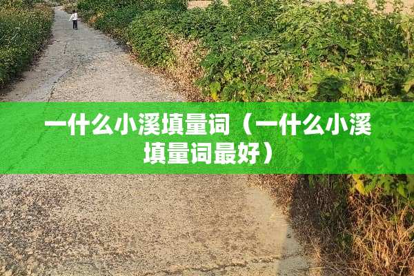 一什么小溪填量词（一什么小溪填量词最好）