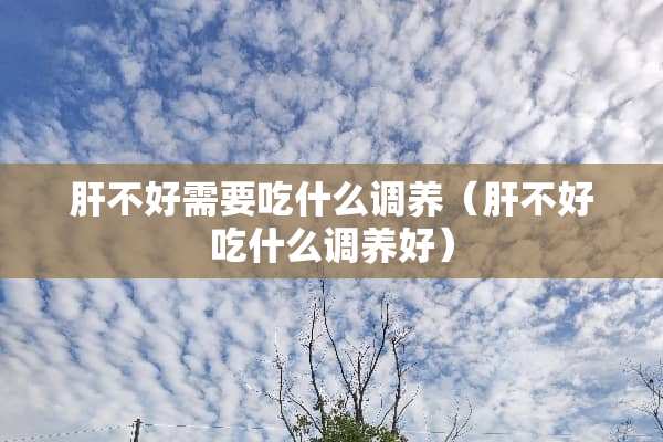 肝不好需要吃什么调养（肝不好吃什么调养好）