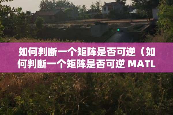 如何判断一个矩阵是否可逆（如何判断一个矩阵是否可逆 MATLAB）