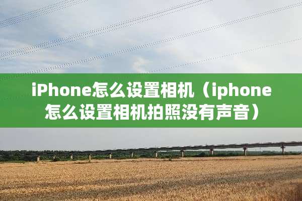 iPhone怎么设置相机（iphone怎么设置相机拍照没有声音）