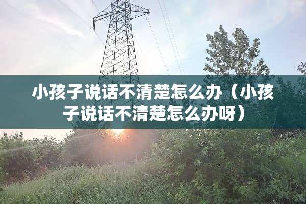 小孩子说话不清楚怎么办（小孩子说话不清楚怎么办呀）