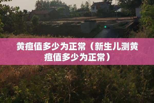 黄疸值多少为正常（新生儿测黄疸值多少为正常）