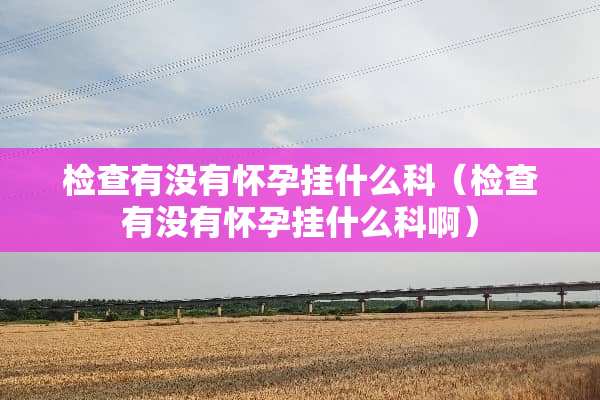 检查有没有怀孕挂什么科（检查有没有怀孕挂什么科啊）