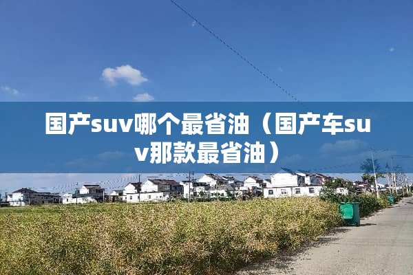 国产suv哪个最省油（国产车suv那款最省油）