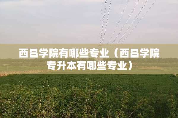 西昌学院有哪些专业（西昌学院专升本有哪些专业）