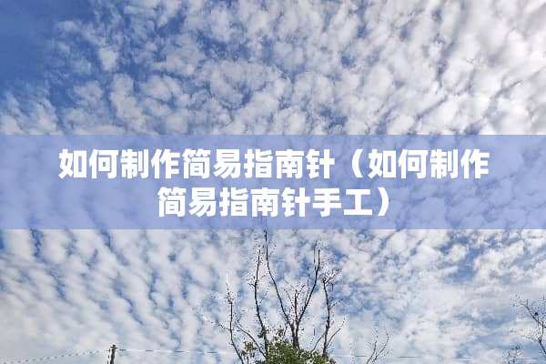 如何制作简易指南针（如何制作简易指南针手工）