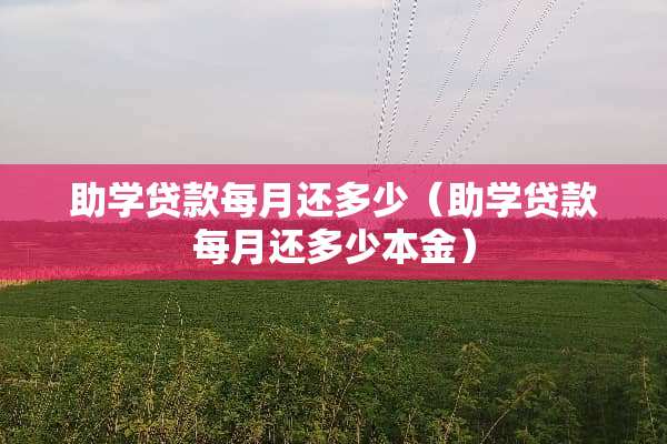 助学贷款每月还多少（助学贷款每月还多少本金）