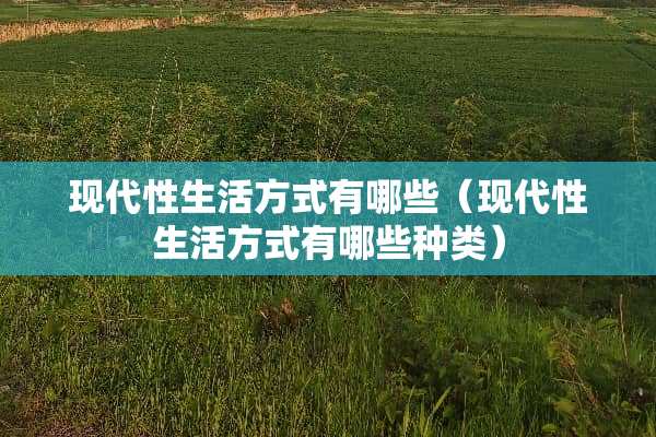 现代性生活方式有哪些（现代性生活方式有哪些种类）