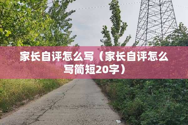 家长自评怎么写（家长自评怎么写简短20字）