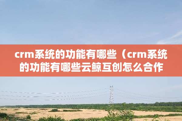 crm系统的功能有哪些（crm系统的功能有哪些云鲸互创怎么合作）
