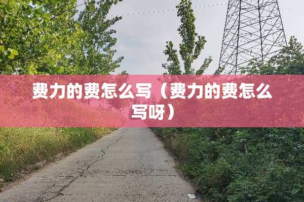 费力的费怎么写（费力的费怎么写呀）
