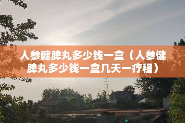人参健脾丸多少钱一盒（人参健脾丸多少钱一盒几天一疗程）
