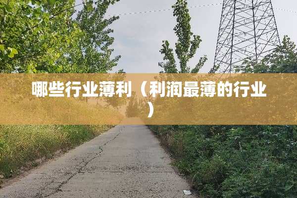 哪些行业薄利（利润最薄的行业）