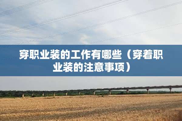穿职业装的工作有哪些（穿着职业装的注意事项）