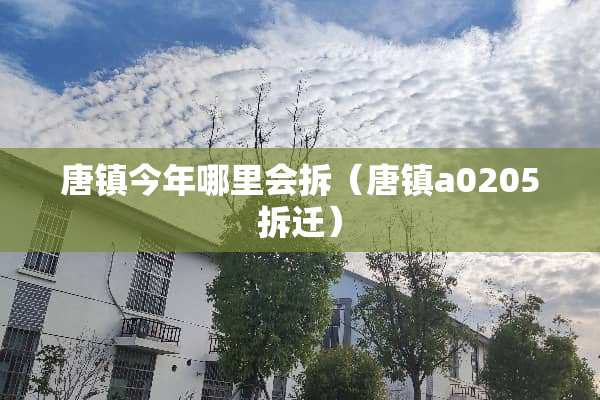 唐镇今年哪里会拆（唐镇a0205拆迁）