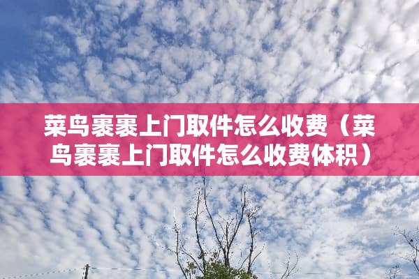 菜鸟裹裹上门取件怎么收费（菜鸟裹裹上门取件怎么收费体积）
