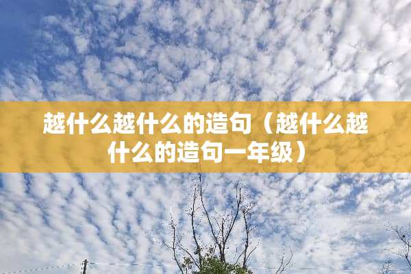 越什么越什么的造句（越什么越什么的造句一年级）