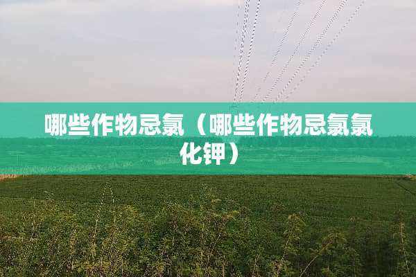 哪些作物忌氯（哪些作物忌氯氯化钾）