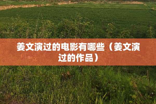姜文演过的电影有哪些（姜文演过的作品）