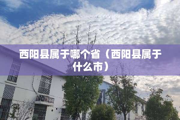 西阳县属于哪个省（西阳县属于什么市）