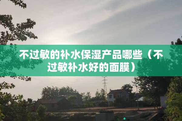 不过敏的补水保湿产品哪些（不过敏补水好的面膜）