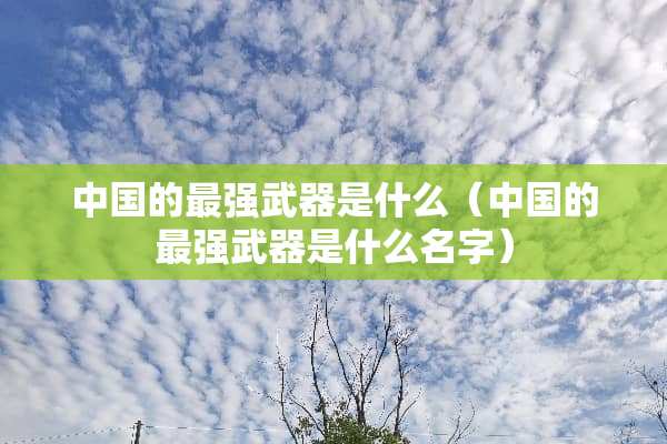 中国的最强**是什么（中国的最强**是什么名字）