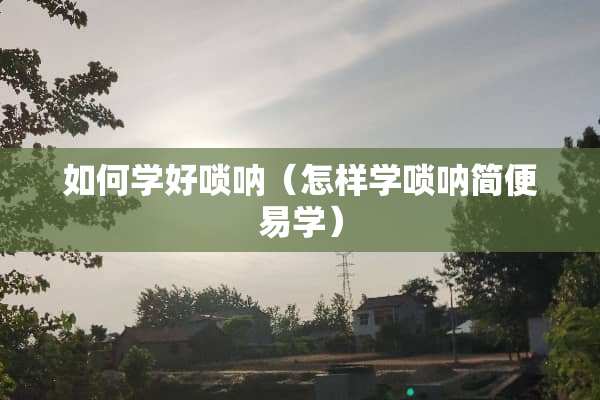 如何学好唢呐（怎样学唢呐简便易学）
