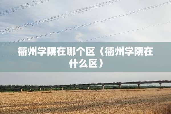 衢州学院在哪个区（衢州学院在什么区）