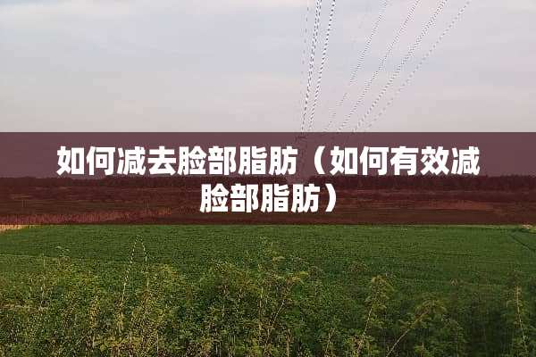 如何减去脸部脂肪（如何有效减脸部脂肪）