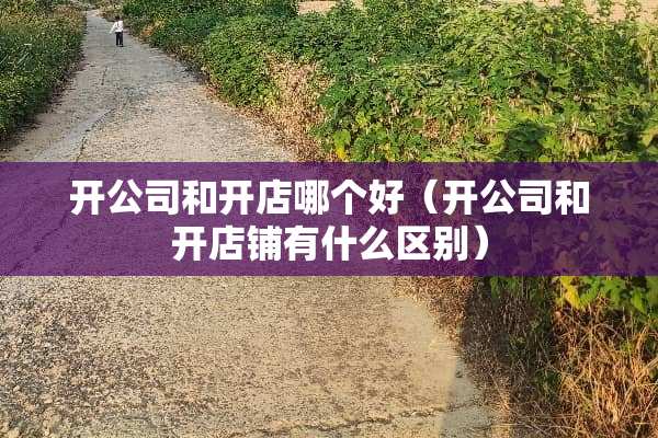 开公司和开店哪个好（开公司和开店铺有什么区别）