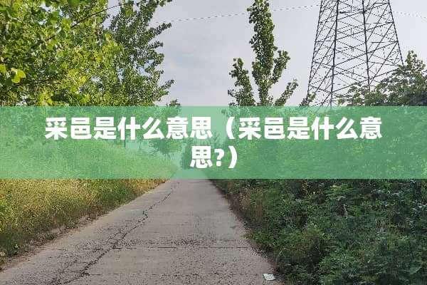 采邑是什么意思（采邑是什么意思?）
