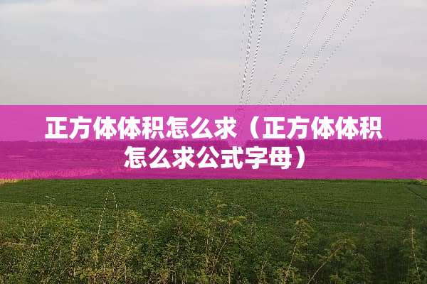 正方体体积怎么求（正方体体积怎么求公式字母）