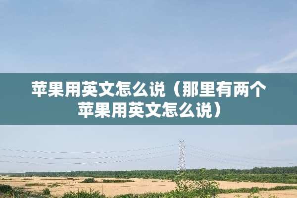 苹果用英文怎么说（那里有两个苹果用英文怎么说）