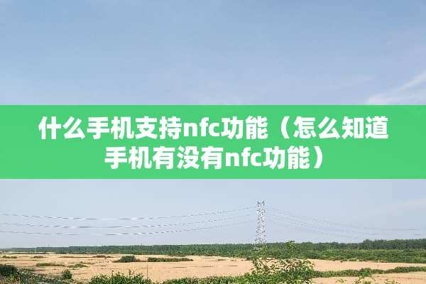 什么手机支持nfc功能（怎么知道手机有没有nfc功能）