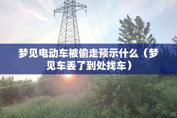 梦见电动车被偷走预示什么（梦见车丢了到处找车）