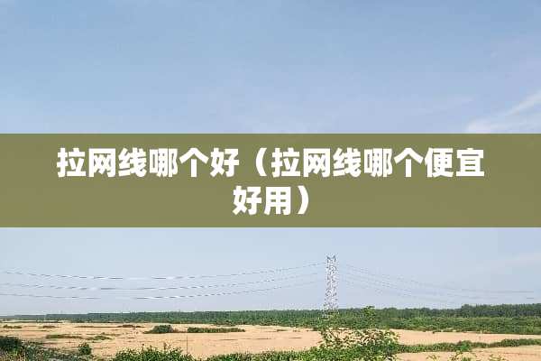 拉网线哪个好（拉网线哪个便宜好用）